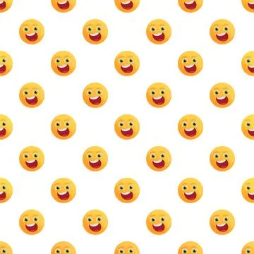 Happy smiling face seamless pattern background Stock Illustration
