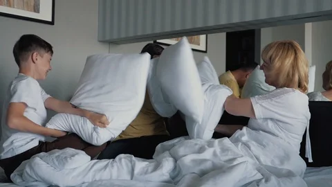 Slow Motion Pillow Fight Stock Video Footage, Royalty Free Slow Motion  Pillow Fight Videos