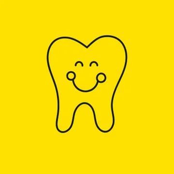 Happy smiling line tooth Illustrazione stock