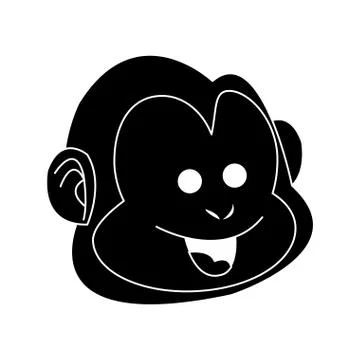 Happy smiling monkey cartoon icon image Stock Illustration