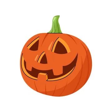 Happy smiling orange Jack o lantern pumpkin vector illustration spooky hallow Stockillustratie