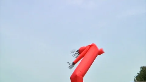 Happy, Smiling Red Character Inflatable Video stock 109112598