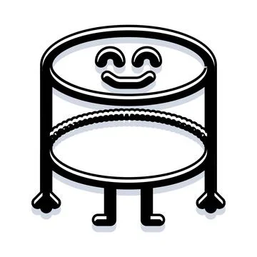 Happy smiling table character having fun Stock Illustration