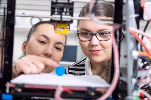 Happy smiling technician in workshop Foto stock