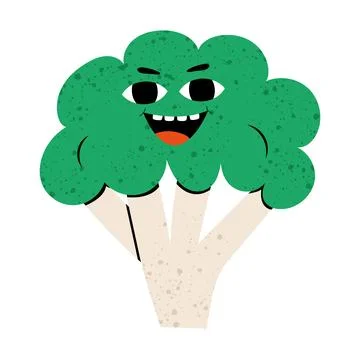 Happy smilling cute broccoli. Stock Illustration
