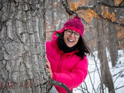 Happy in the snow Stock Photos