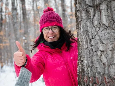 Happy in the snow Stock Photos