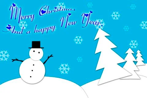 Happy snowman. Stock Illustration