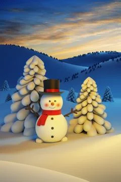 Happy snowman Stock Illustration