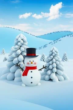 Happy snowman Stock Illustration