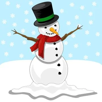 Happy snowman Illustrazione stock