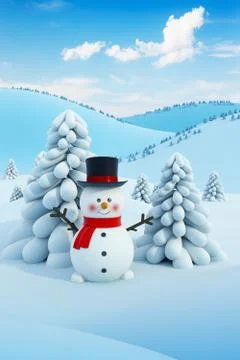 Happy snowman Stock Illustration