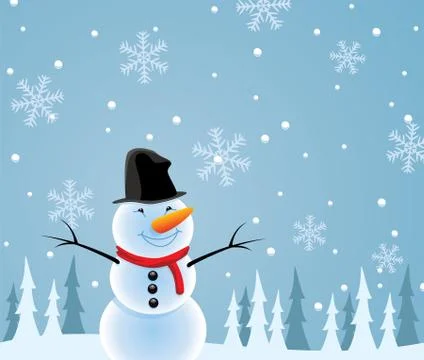 Happy snowman Stock Illustration