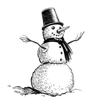 Happy snowman Stock Illustration