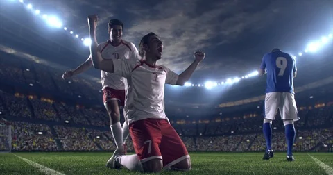Happy soccer player Stock Footage 77548622