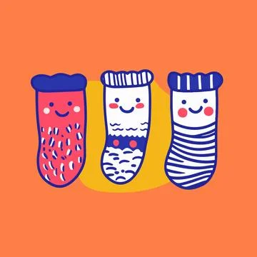 Happy Socks Trio Stock-Illustration