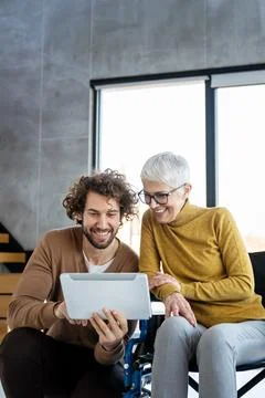 Happy software developers working on meeting, Programming advanced code 스톡 사진