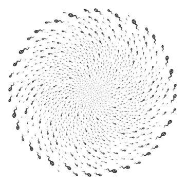 Happy Spermatozoon Swirl Exploding Globula Stock Illustration