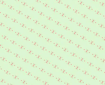 Happy spring sprout inspired patterned wallpaper-style design with pistachio, li イラスト素材