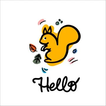 Happy squirell vector illustration. Stock Illustration