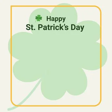 Happy St Patrick Day Greeting Card Template with quatrefoil and lettering イラスト素材