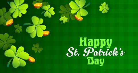 Happy St. Patrick Day greetings card vector banner Stock Illustration