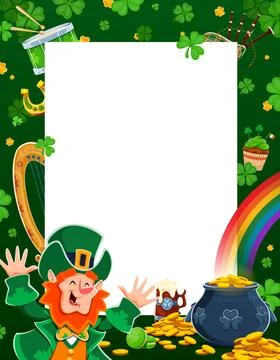 Happy St Patrick Day poster with empty background Stock Illustration