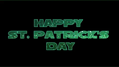 Happy St. Patrick's Day Animated Text Stock Footage 296839792