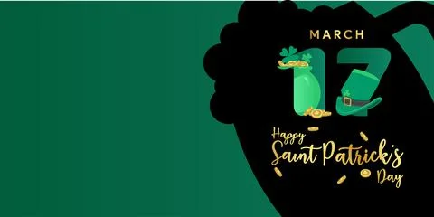 Happy St. Patrick's Day background with beer silhouette Stock Illustration