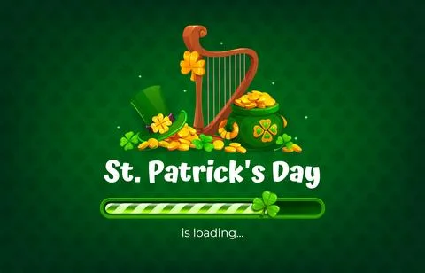 Happy St Patrick's day countdown loading bar Stock Illustration