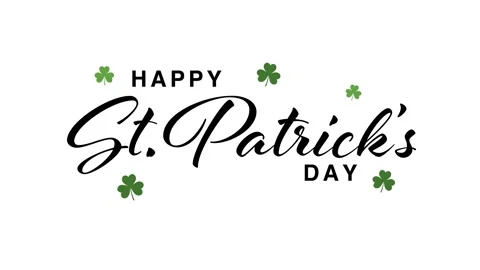 Happy St. Patrick's Day greeting animation with green shamrocks Stock Footage 328577202
