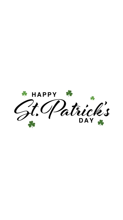 Happy St. Patrick's Day greeting animation with green shamrocks Video stock 328577203
