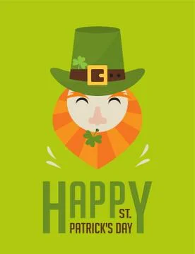 Happy St. Patricks day. Irish man with beer, St. Patricks Day design Stock Illustration