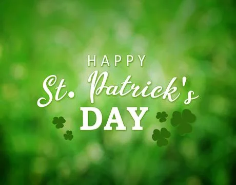 Happy St. Patrick`s Day Text Over Bright Green Bokeh Background Stock Photos