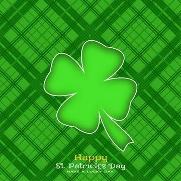 Happy St. Patrick's Day vector poster on the green line pattern background,.. Stock Illustration