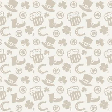 Happy St. Patrick's Day! Vector seamless pattern. Illustrazione stock
