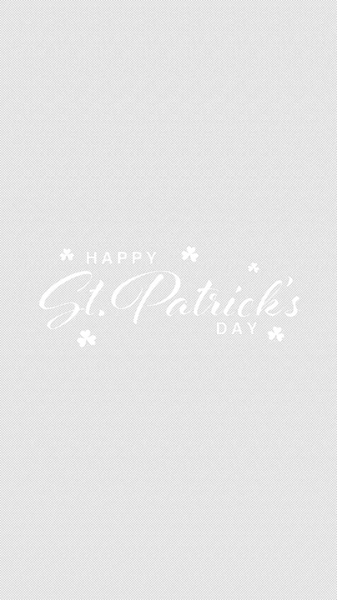 Happy St. Patrick's Day white text animation with shamrocks Stock Footage 328577233
