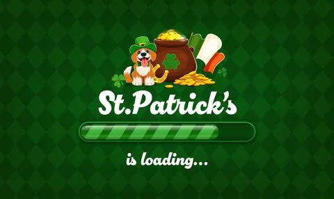 Happy St Patrick's holiday countdown loading bar Stock Illustration