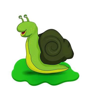 Happy standing snail Stock Illustration