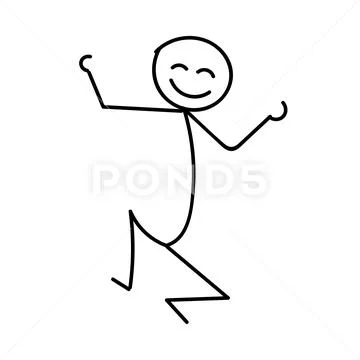 Happy Stick Figure vector illustration ~ Clip Art #169633187