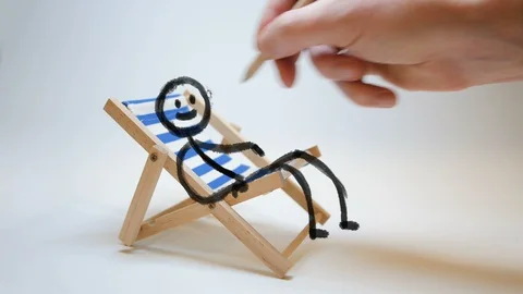 Happy stick men is drawn by a hand, footage that represents the concept of Video stock 99352042