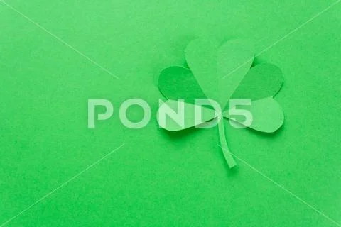 Happy St.Patrick's Day shamrock text greeting card Stock Photos