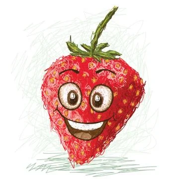 Happy strawberry Stock Illustration