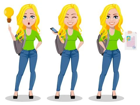 Happy student. Back to school. Stock Illustration
