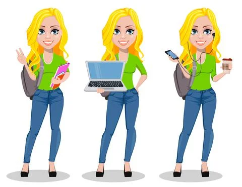 Happy student. Back to school. Stock Illustration