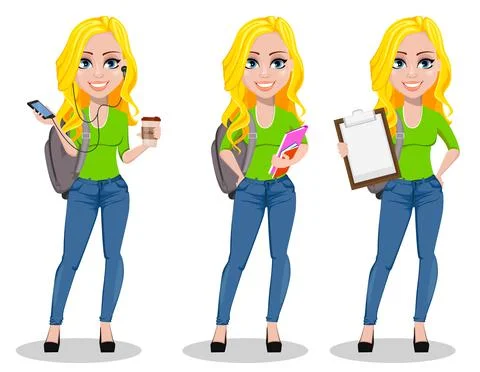 Happy student. Back to school. Stock Illustration
