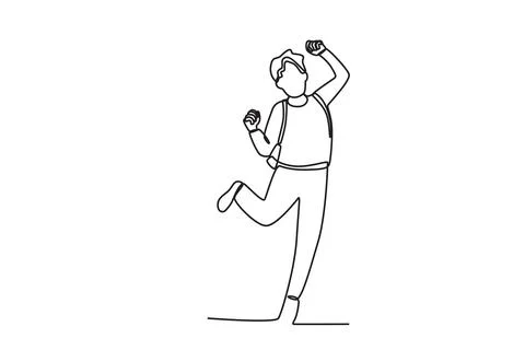 A happy student is back in school Stock Illustration