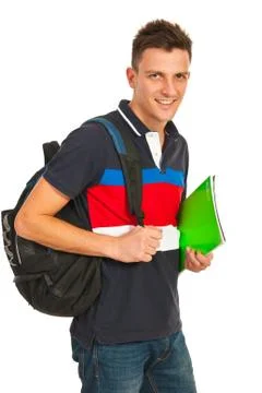 Happy student guy Stock Photos