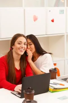 Happy students communicating Stock Photos