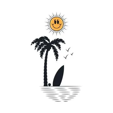 Happy summer on the beach Stock-Illustration